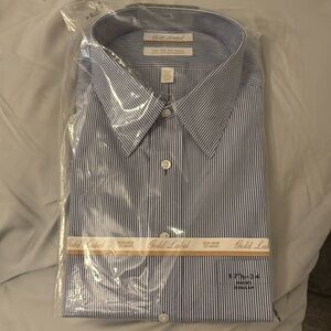 Roundtree & Yorke Gold Label Fitted Non Iron Pinpoint Mens Shirt NWT